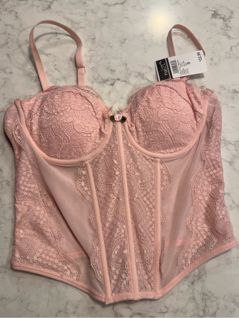 Rue21 Light Pink Bustier Corset Top